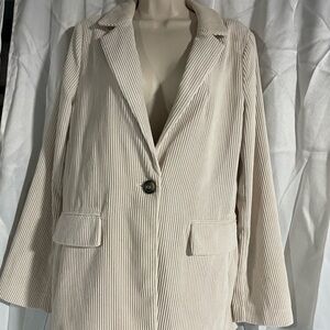 Women's Cream Pinstripe Blazer